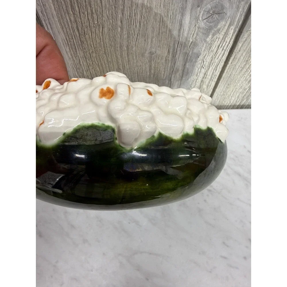 Green Bay Packers Ceramic Popcorn Bowl Hand Painted G Logo Game Day Snack Dish